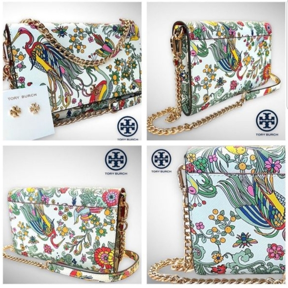 🎀NWT Authentic RARE Tory Burch Emerson Printed Chain Crossbody & 18k Gold Kira. - Picture 12 of 12